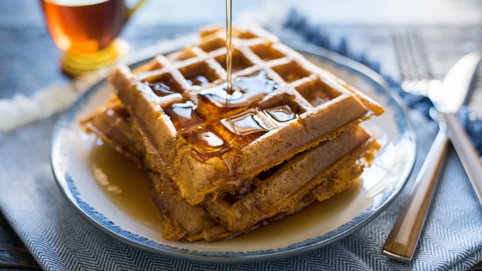 A Picture of a delicious plate of Waffles