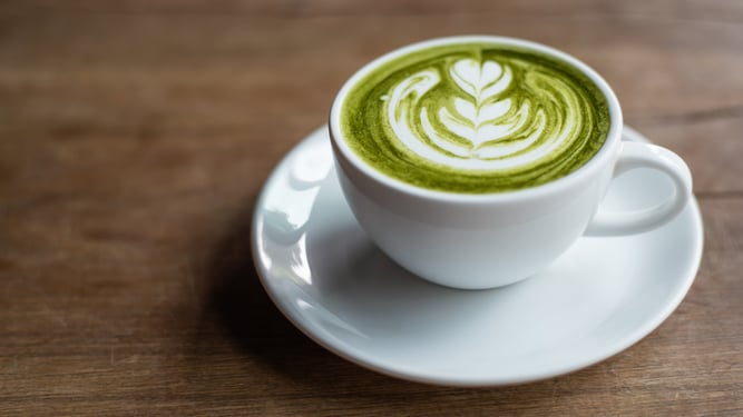 Cup with Matcha Latte