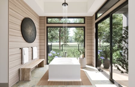 Interior photo of the spa bathroom in the Restorative Retreat Fischer Homes