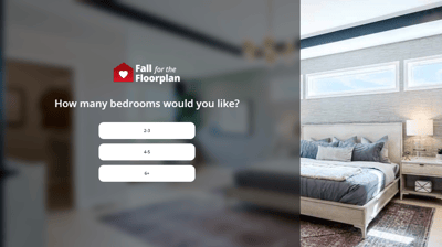 Fall for the Floorplan. "How many bedrooms would you like in your home?" Image from selection process of fischer homes fall for the floor plan home floorplan match