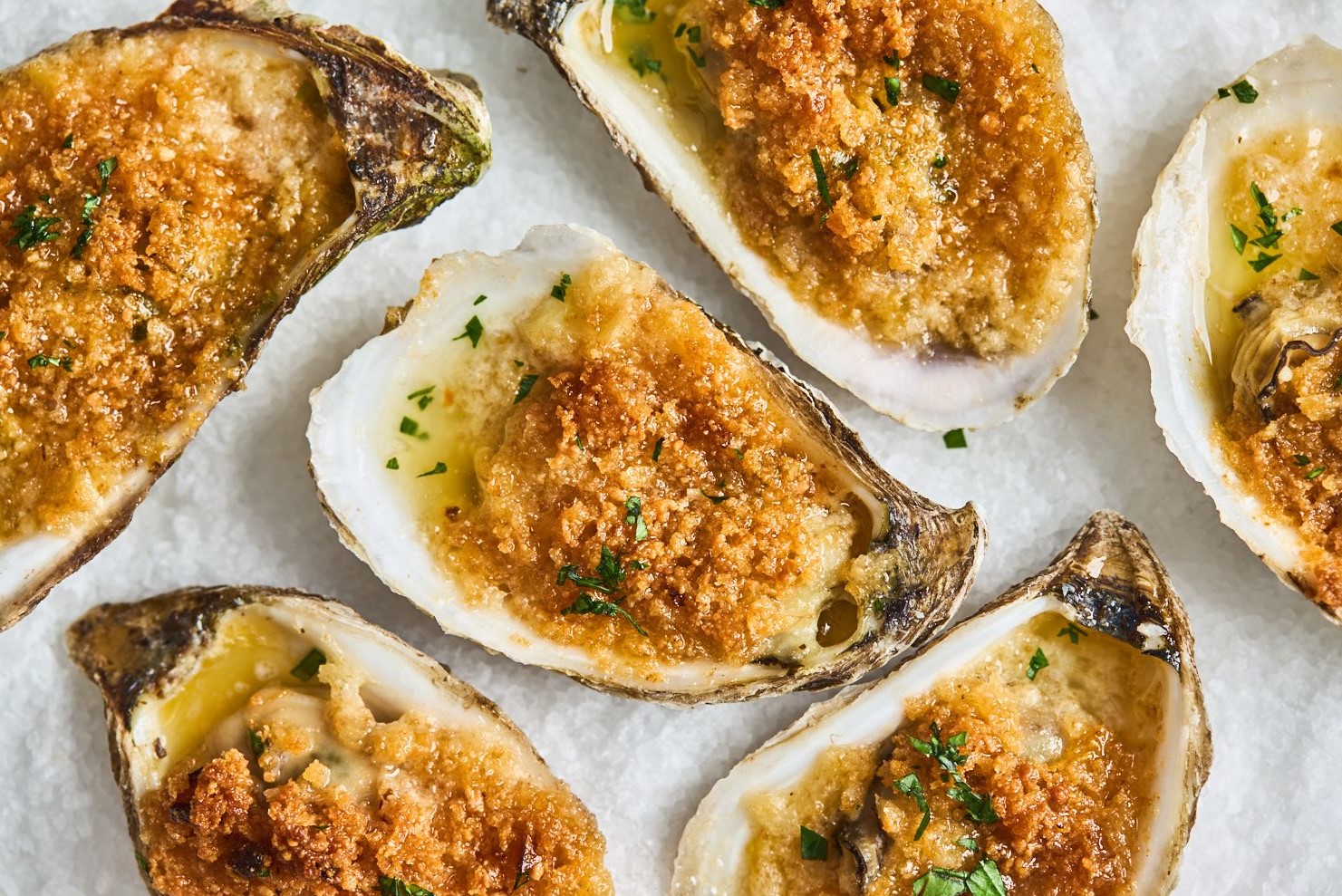 Spicy Butter and Herb Baked Oysters • Olive & Mango
