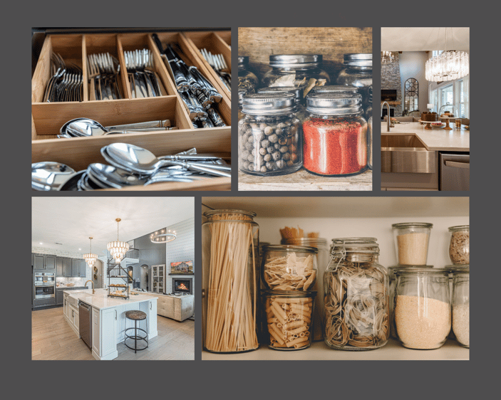 We recommend utilizing various storage containers within the pantry to fully utilize the space of a walk in pantry. 