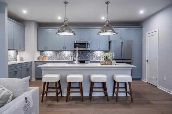 Kitchen inside the 2026 Cincinnati St. Jude Dream Home by Fischer Homes featuring an oversized island, modern finishes, and open-concept design.