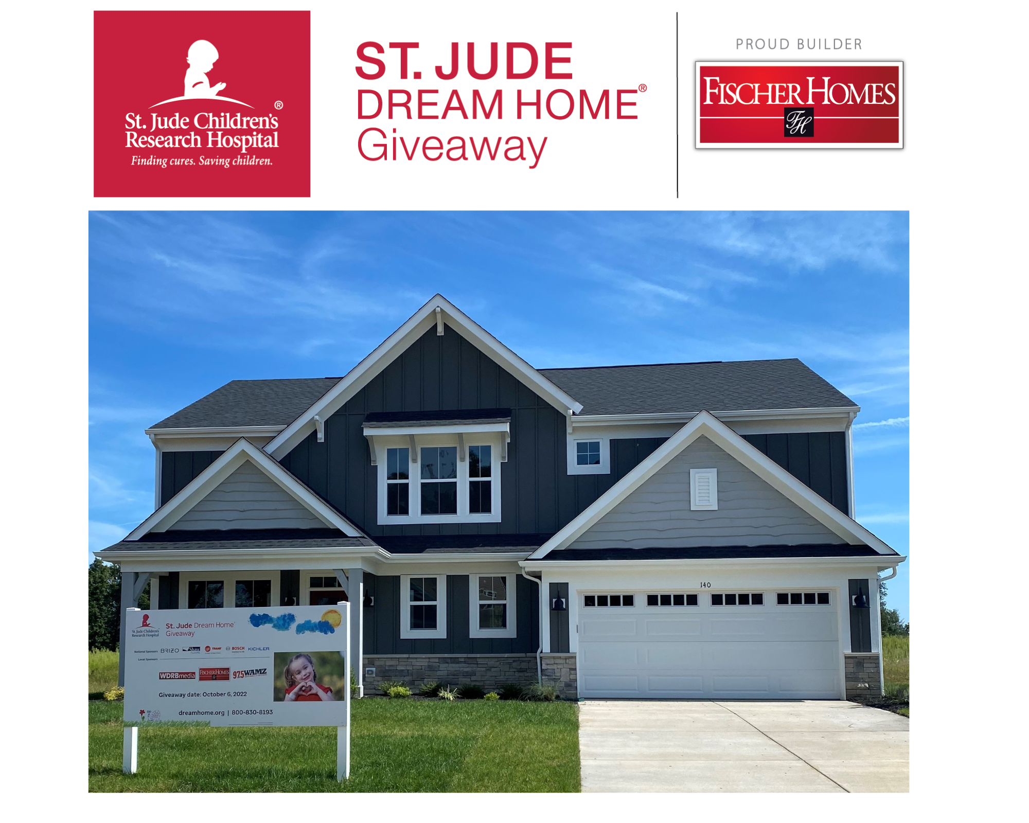 The Louisville St. Jude Dream Home 2022 will be given away on Thursday, October 6th! Tickets are in limited supply, make sure to get yours today. 