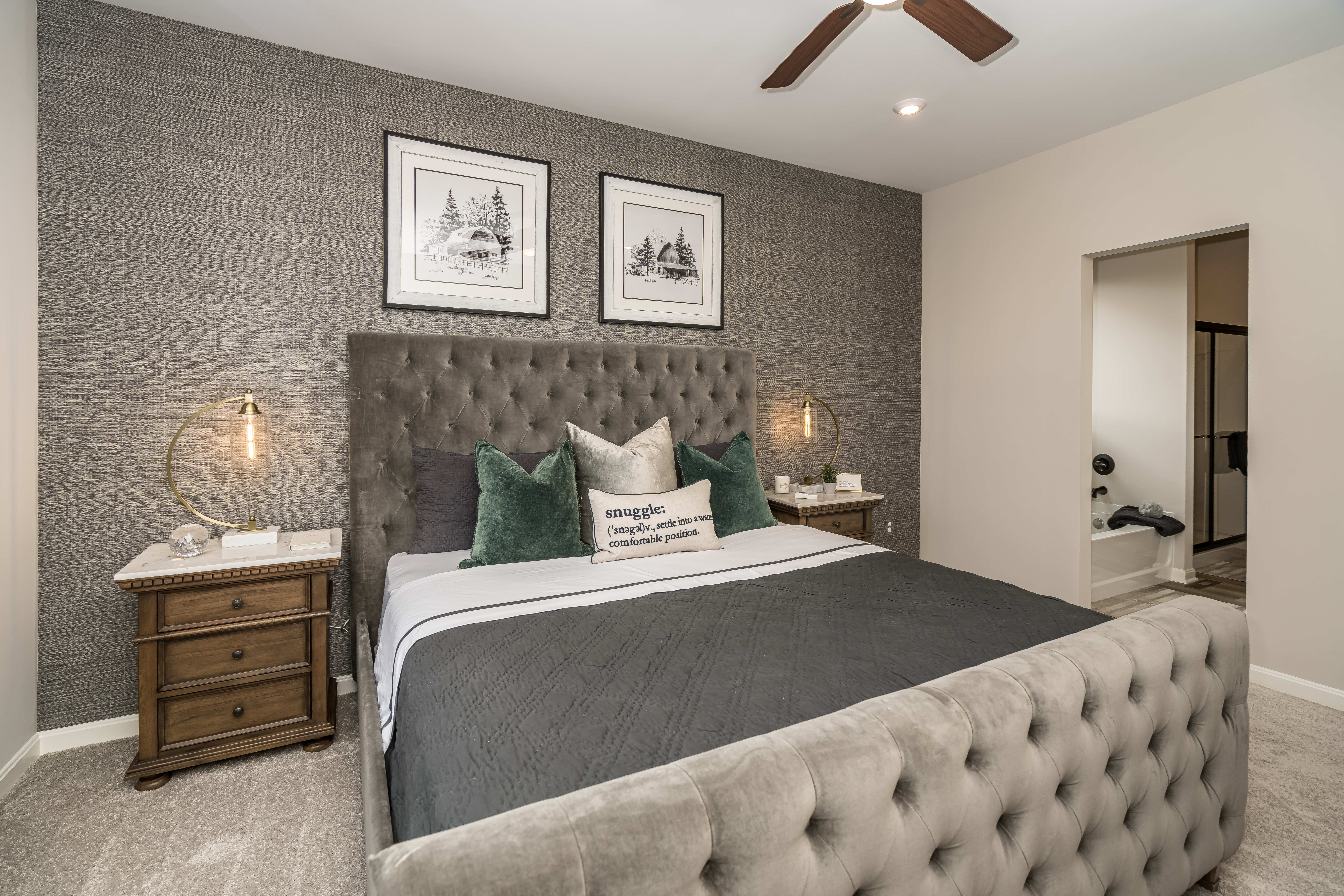 riverdale by fischer homes model home primary bedroom