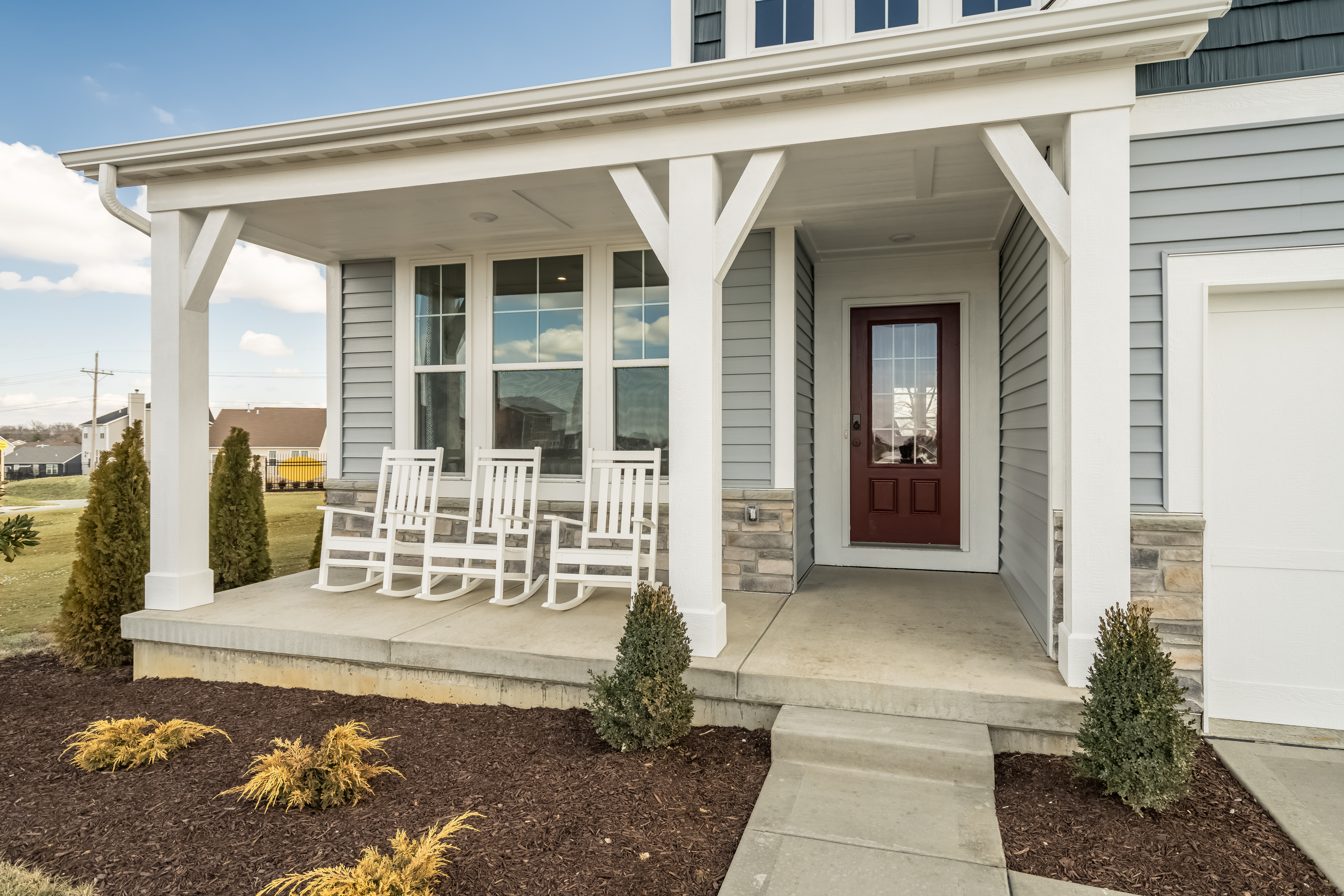 riverdale new home by fischer homes front porch